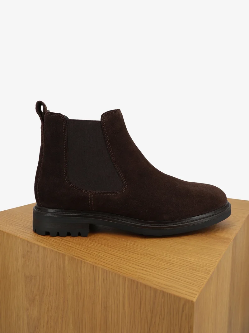 Bottines chelsea en suède marron