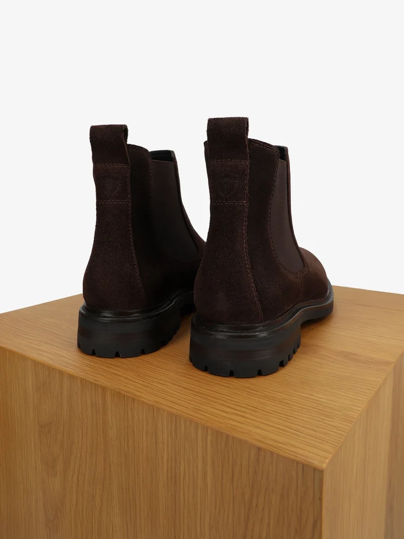 Bottines chelsea en suède marron