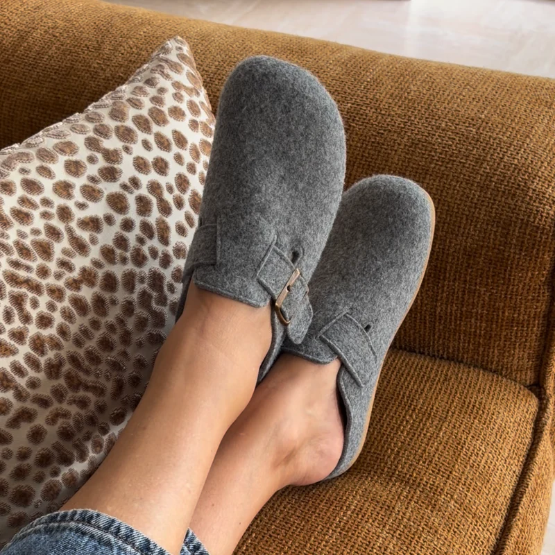 Chausson Femme Adalie Gris clair
