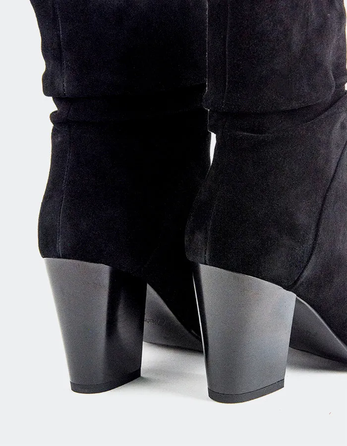 Evania Black Suede
