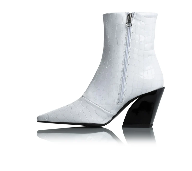 Melibella White Croco Boots