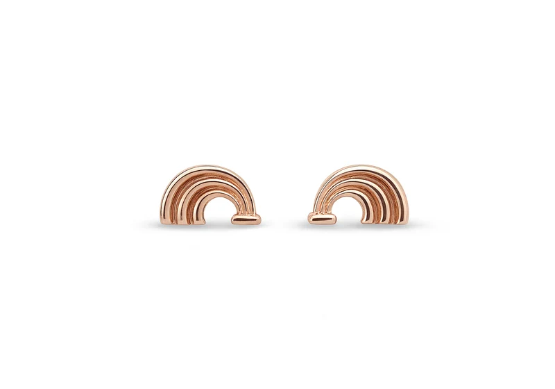 Boucles d'oreilles arc-en-ciel or rose