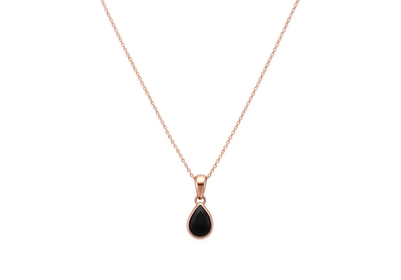 Collier goutte spinelle et or rose