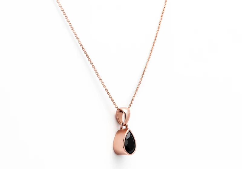 Collier goutte spinelle et or rose