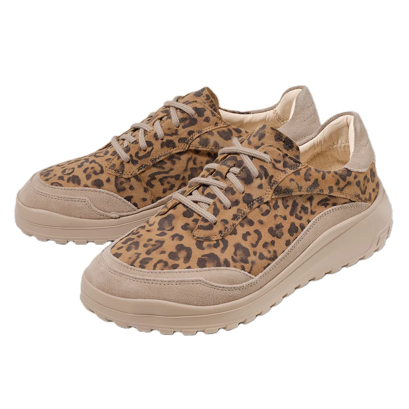 Chaussure à lacets Femme Quinn Leopard-Cognac