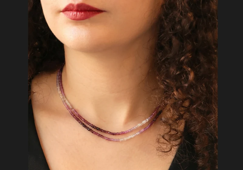 Sautoir de rubis en dégradé