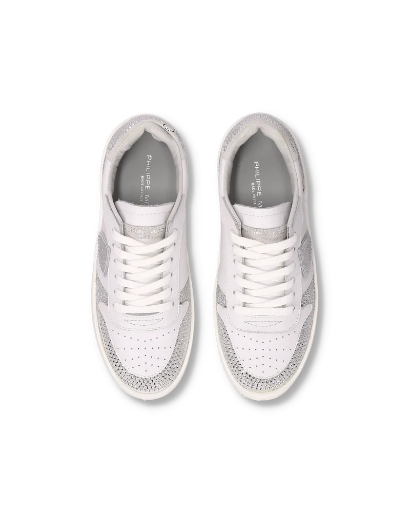 Sneakers Nice Tennis Women with stones, White