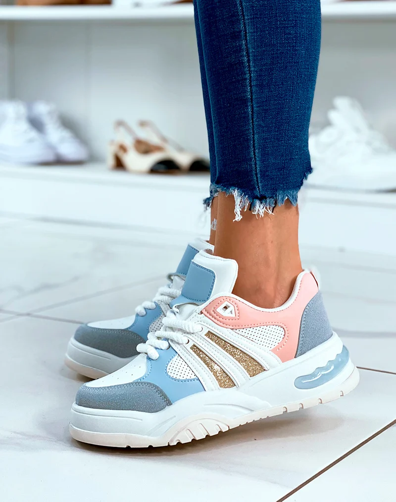 Baskets à empiècement multicolore pour femmes