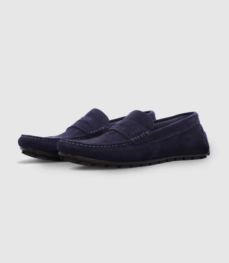 Chaussures bateau en daim marine