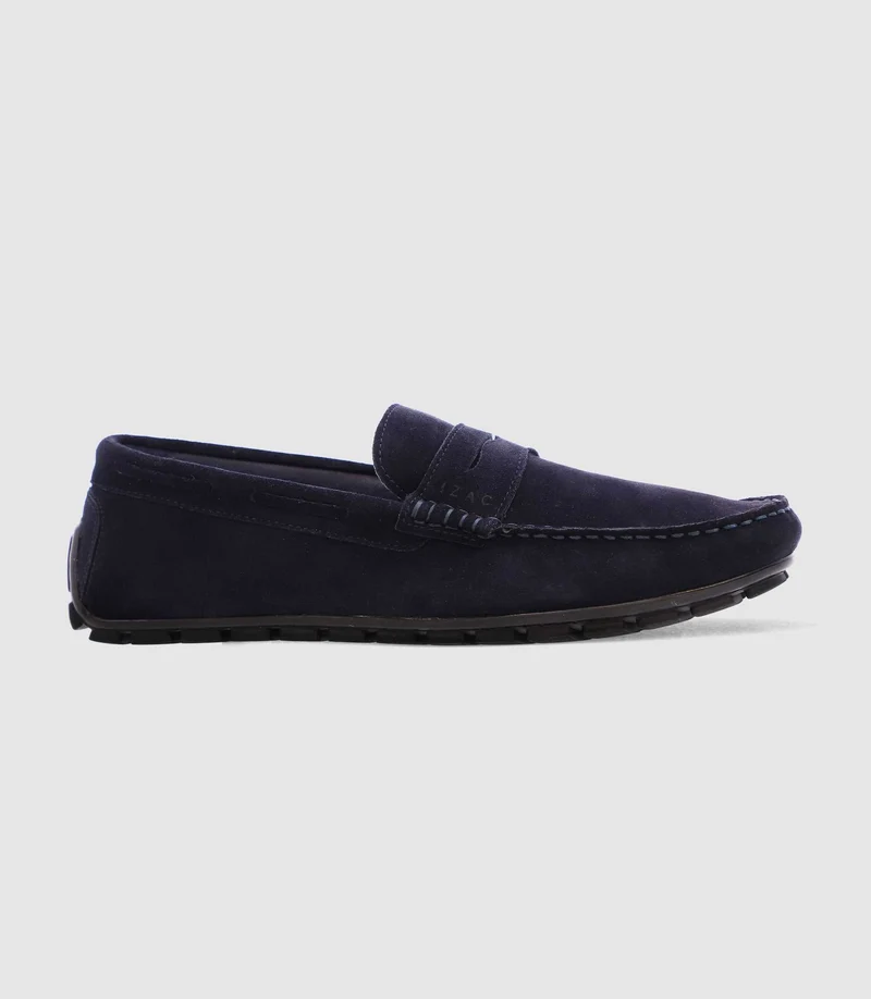 Chaussures bateau en daim marine