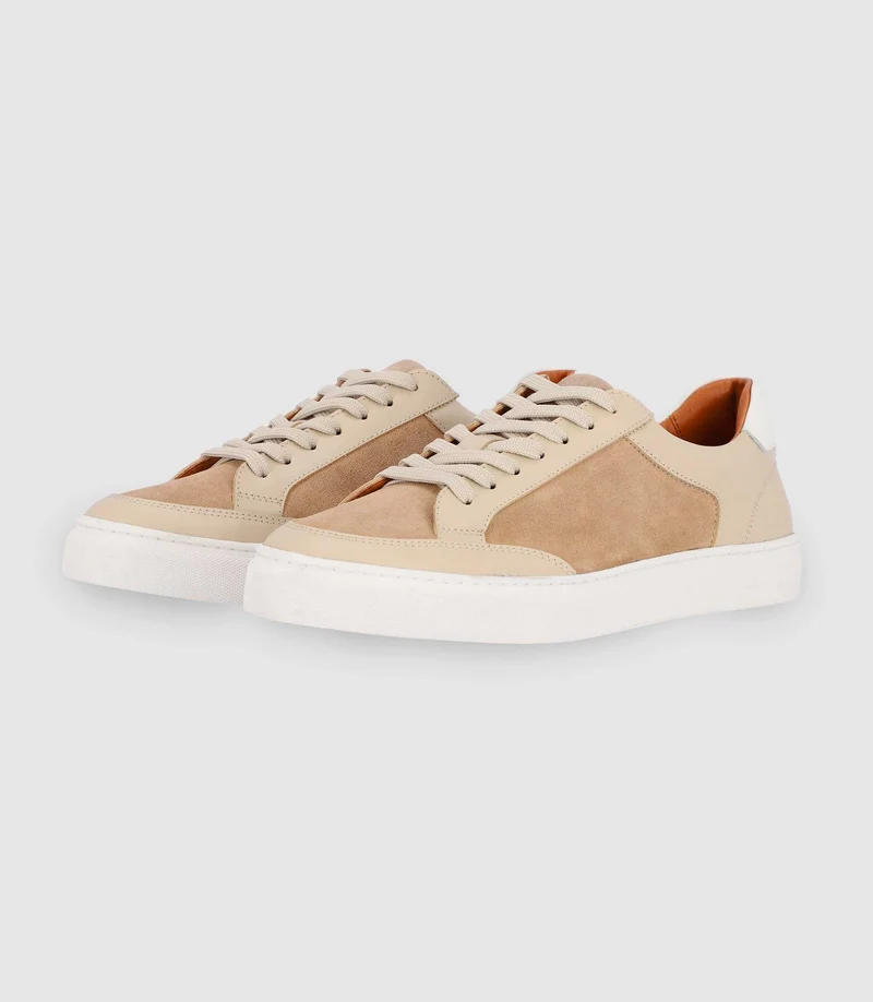 Sneakers en cuir beige