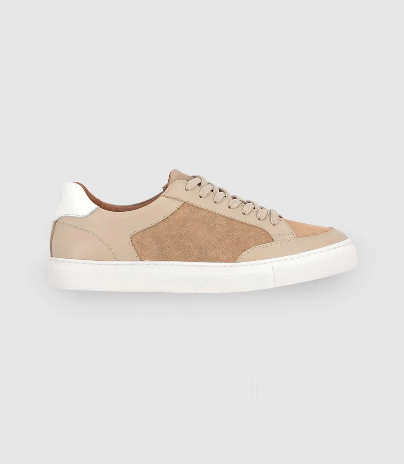Sneakers en cuir beige