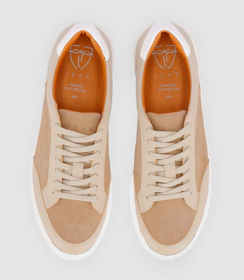 Sneakers en cuir beige