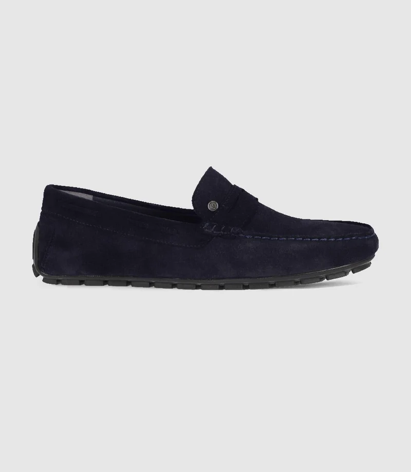 Mocassins en velours marine