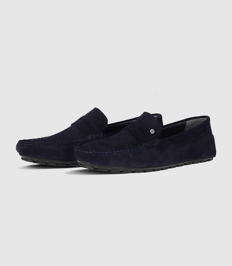 Mocassins en velours marine