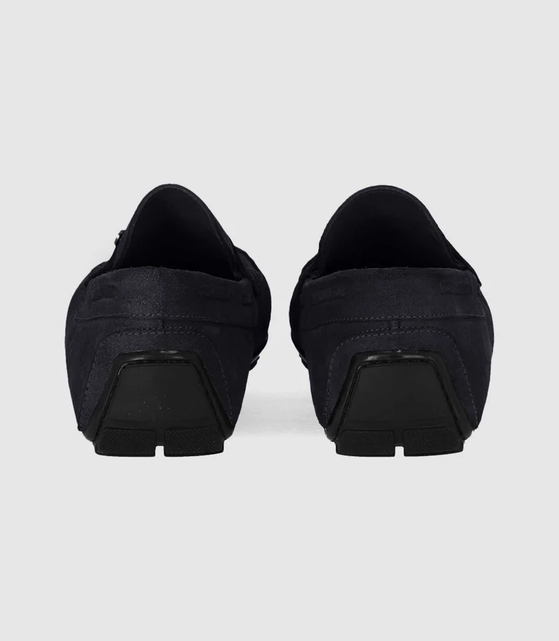 Mocassins en velours marine