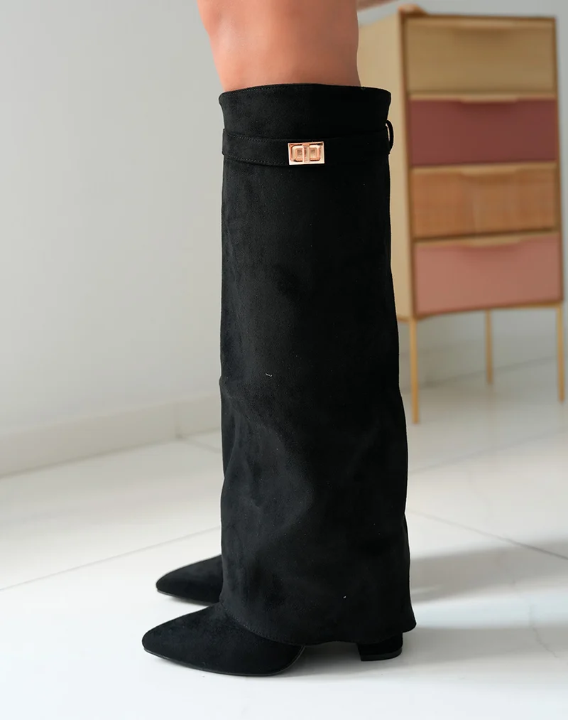 Bottes Femme Noires en Suédine
