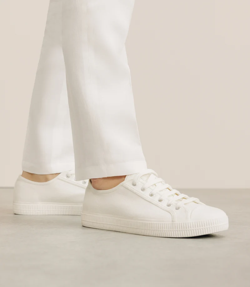 Chaussures baskets en toile écru