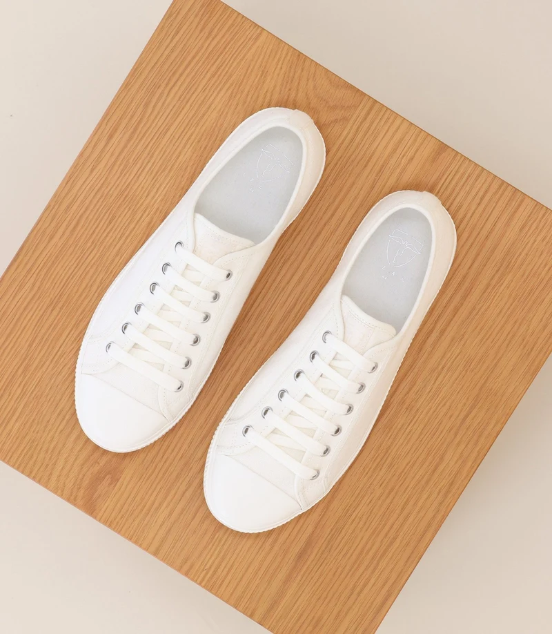 Chaussures baskets en toile écru