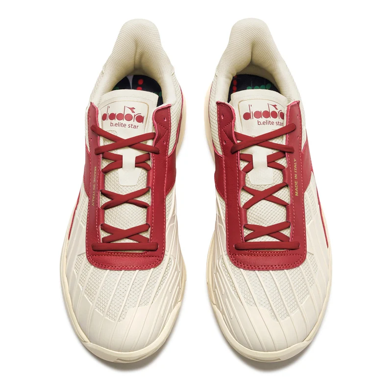 B. Elite Star Made in Italy Chaussures toutes surfaces Unisex - blanc, rouge foncé