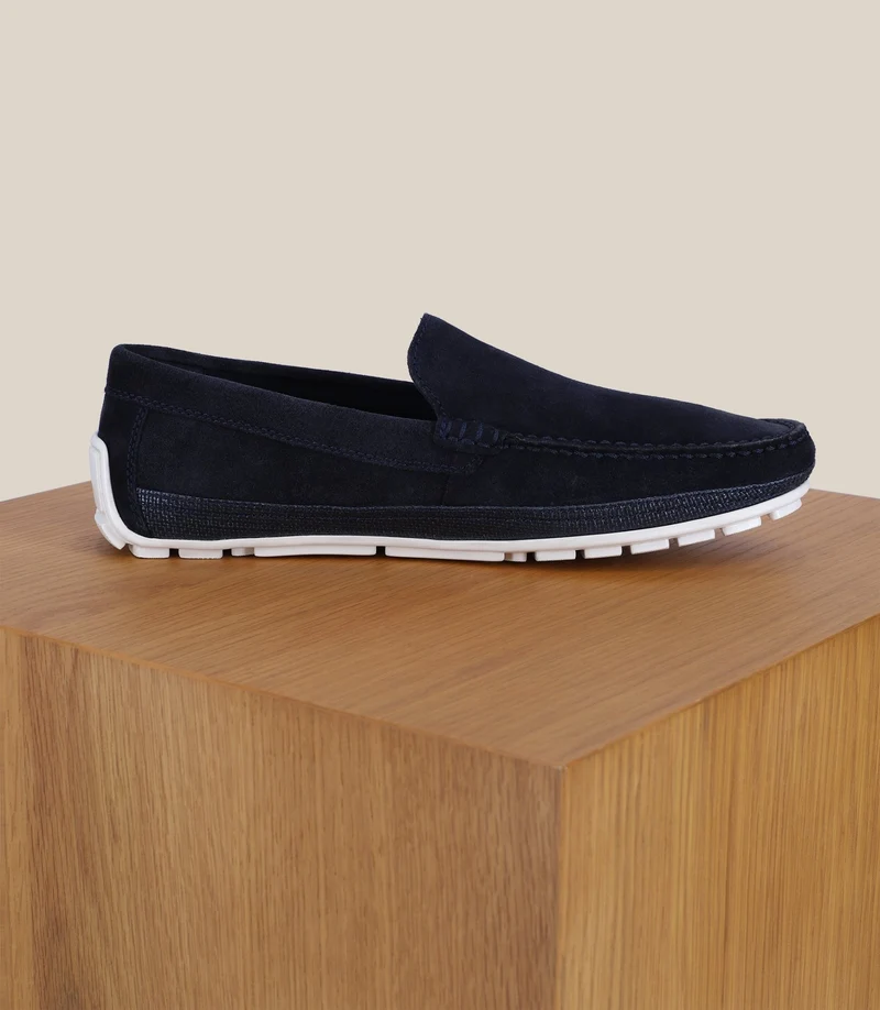 Mocassin en daim marine