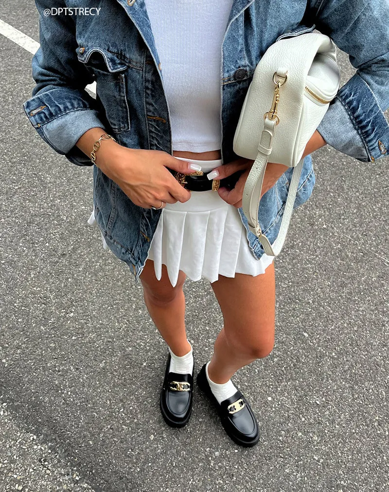 Mocassins noirs avec bijou doré et plateforme crantée