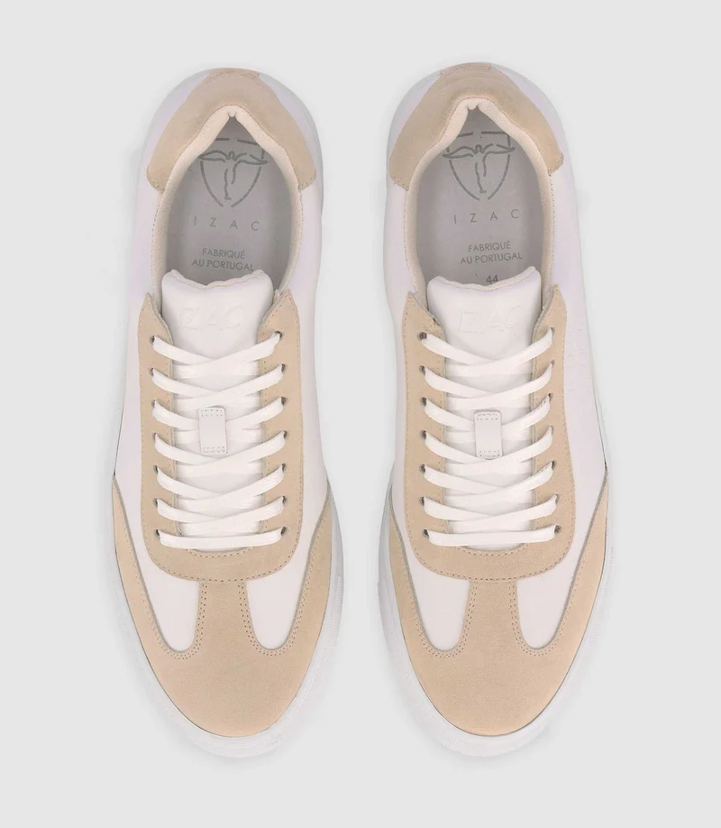 Sneakers à lacets en cuir blanches