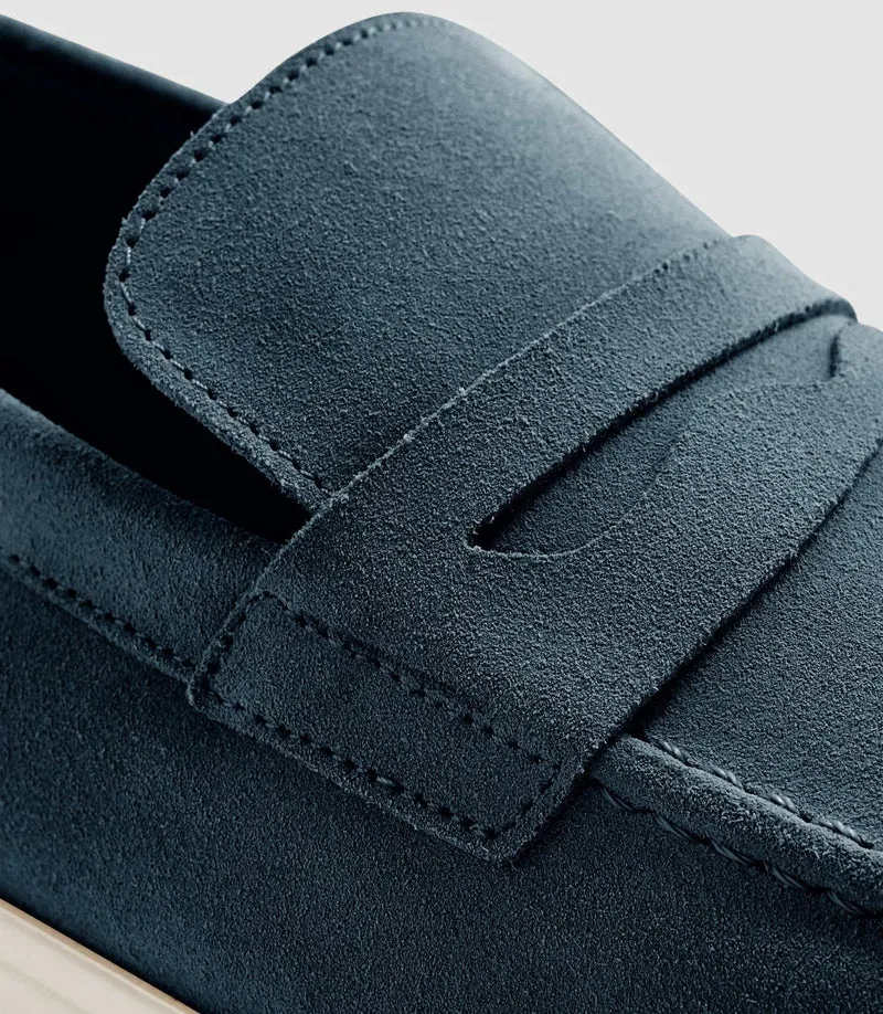 Mocassin en daim bleu EMILE