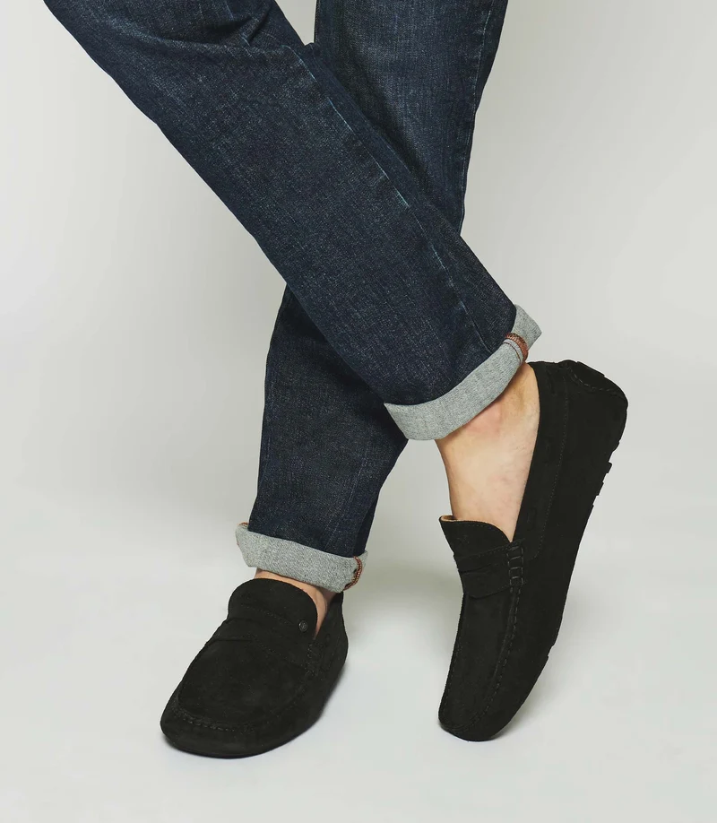 Mocassins en velours noir
