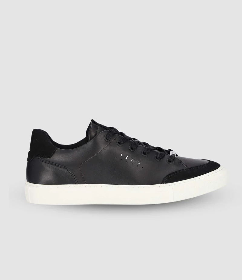 Sneakers cuir bi matière noir OSAKA