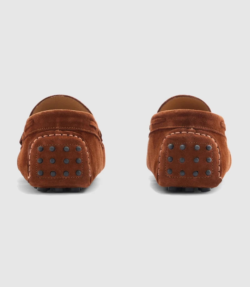 Mocassin en cuir velours camel "Eros"