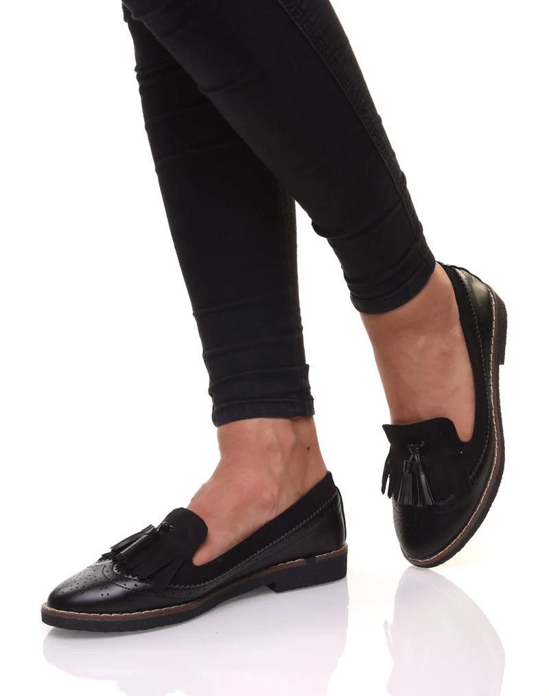 Mocassins ajourés noirs