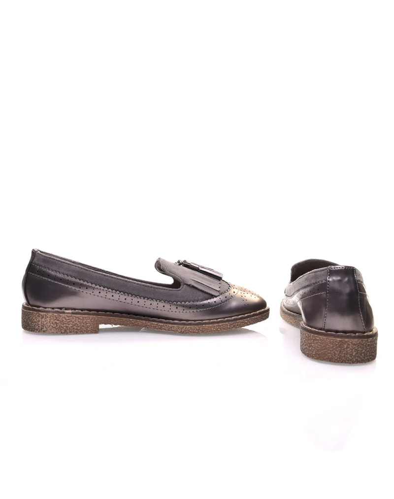 Mocassins ajourés gris