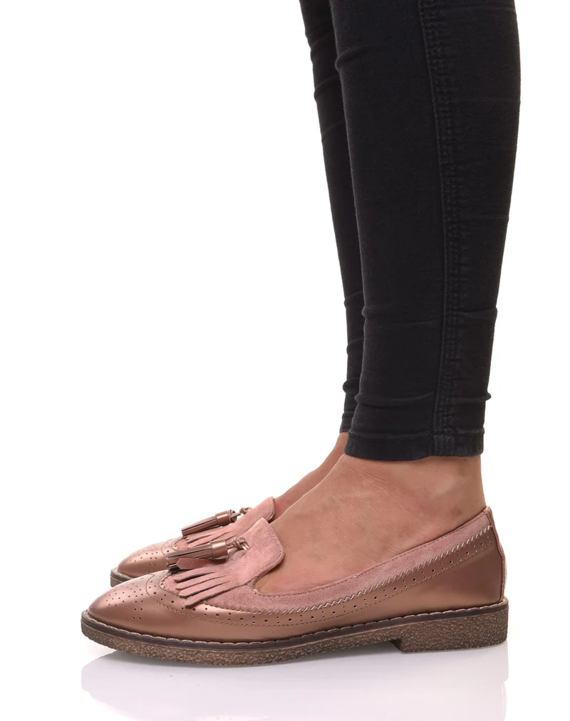 Mocassins ajourés roses