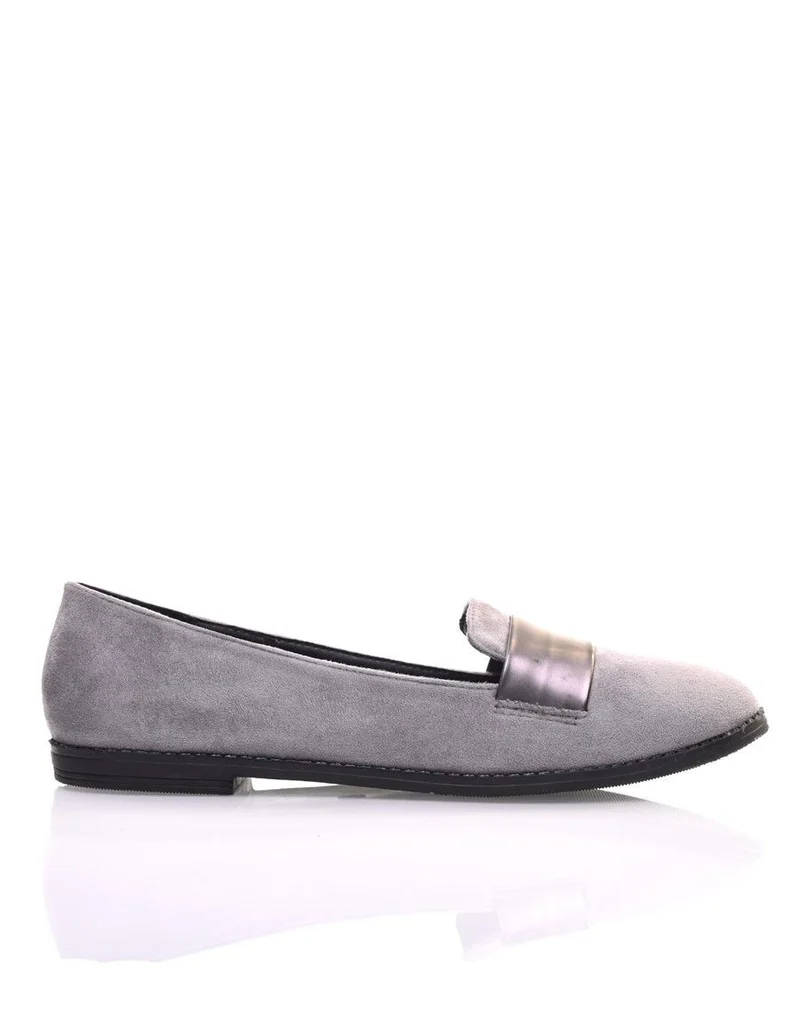 Ballerines grises bi matières