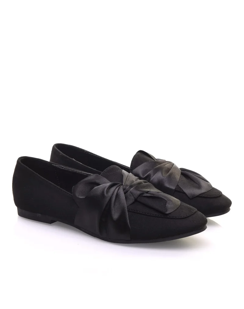 Slippers noires à noeud