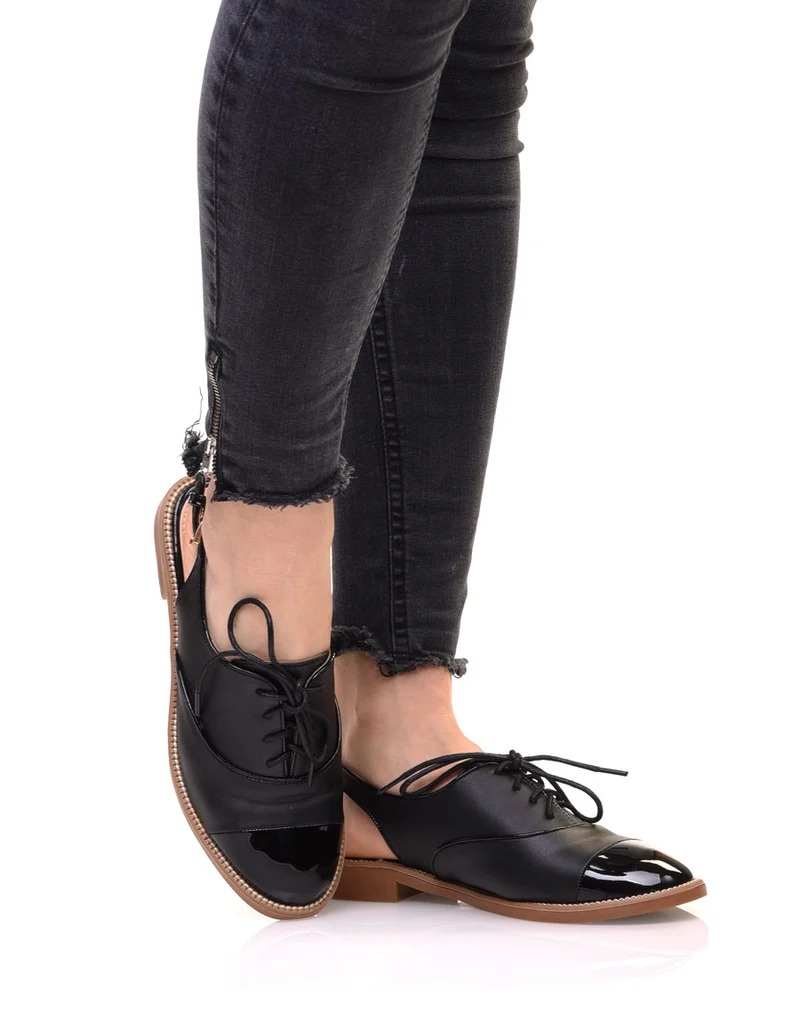 Derbies ouvertes bi matières noires
