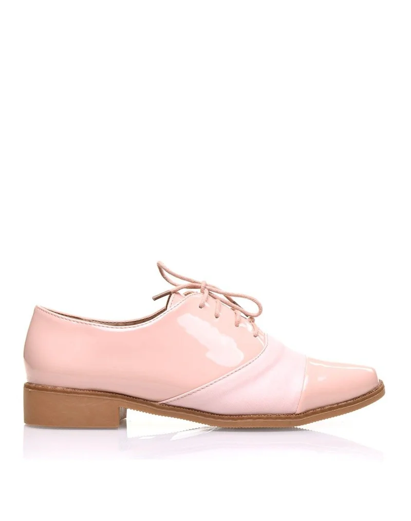 Derbies bi matières roses