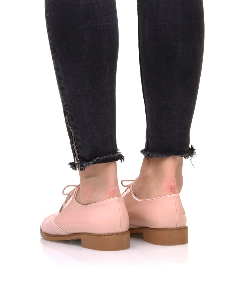 Derbies bi matières roses