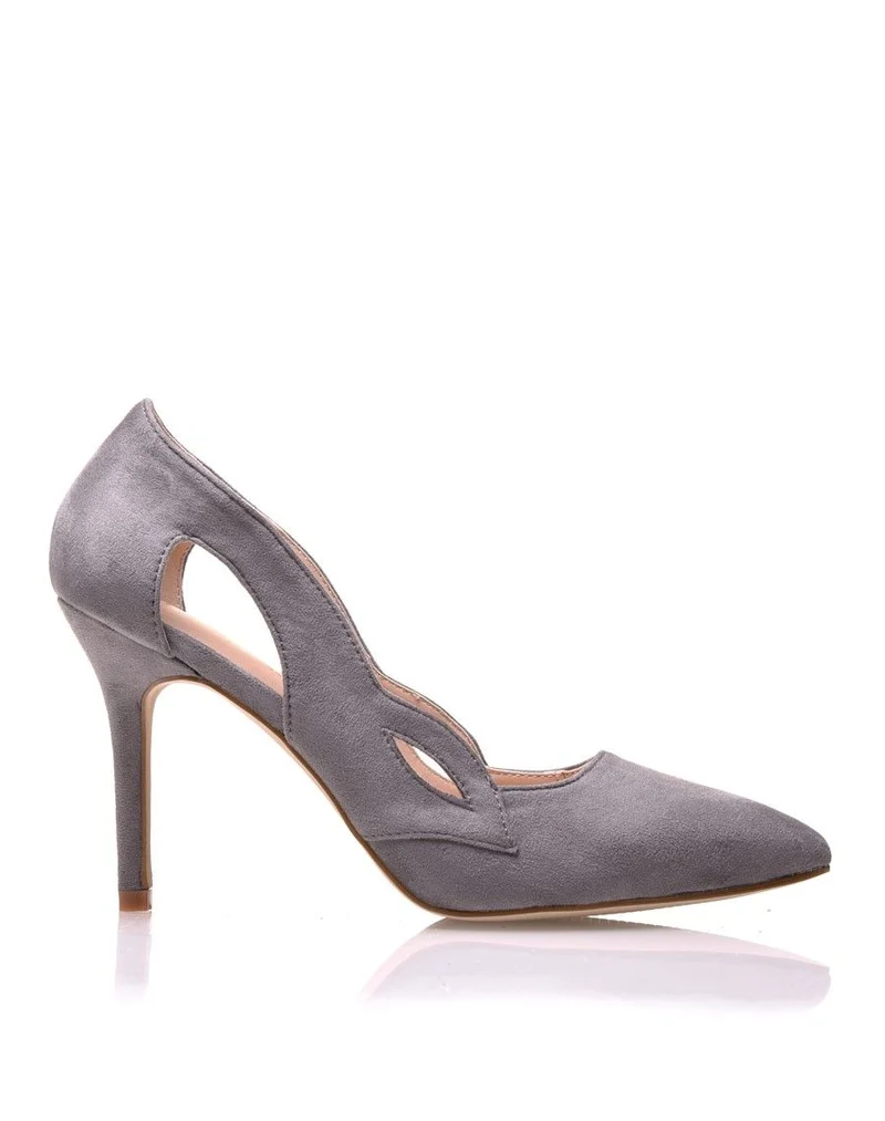 Escarpins gris en suédine