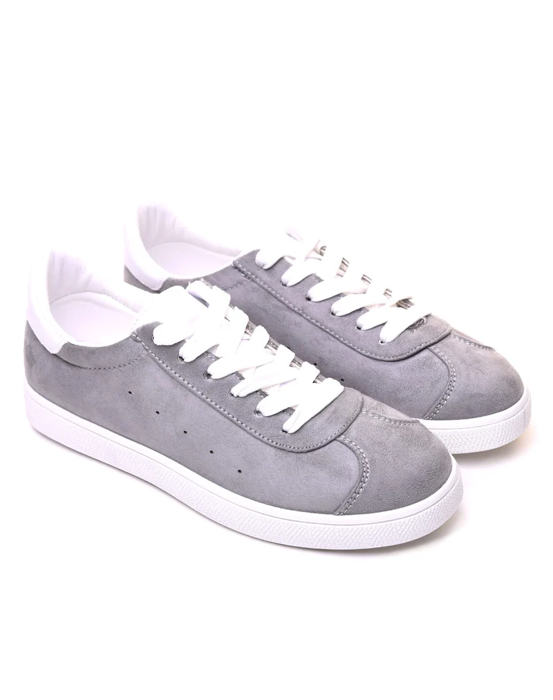 Sneakers en suédine grises
