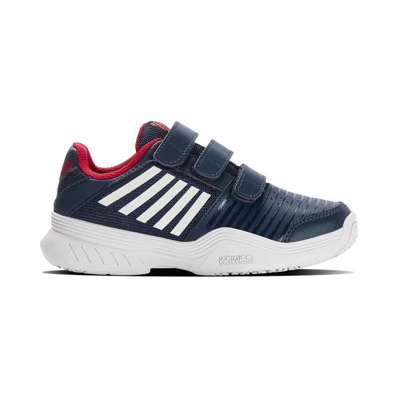 Court Express Strap Omni Chaussures Toutes Surfaces Enfants-Bleu Foncé,Blanc