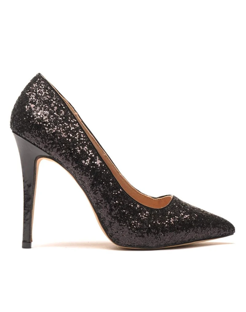 Escarpins à paillettes noirs