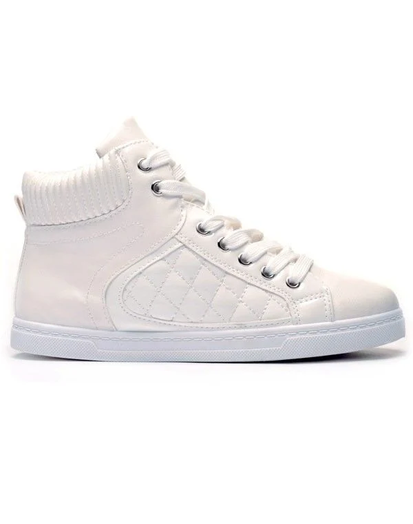 Sneakers matelassées blanches