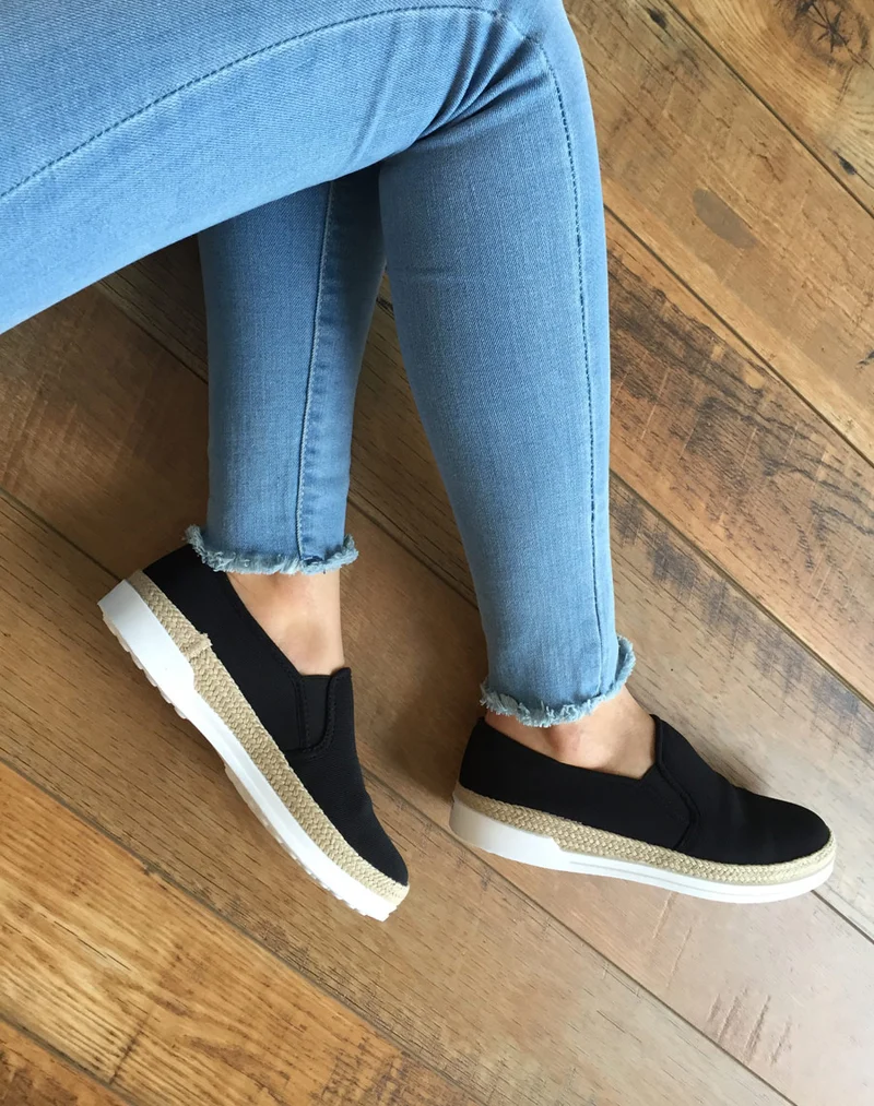 Espadrille noire style basket
