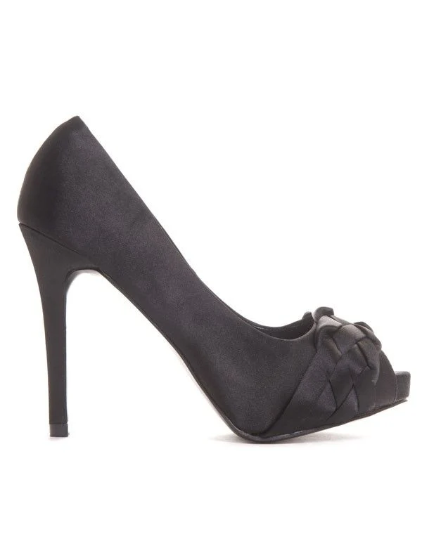 Escarpin noir tressé