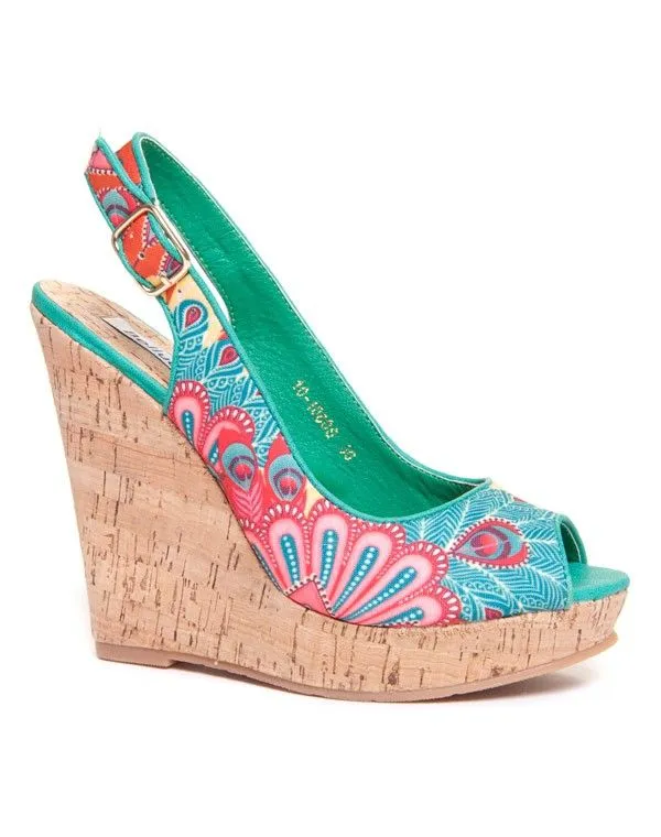 Chaussure femme Belluci: Espadrille verte compensée