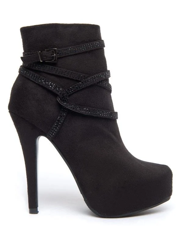 Chaussure femme Metalika: Bottines à talons aiguilles noires