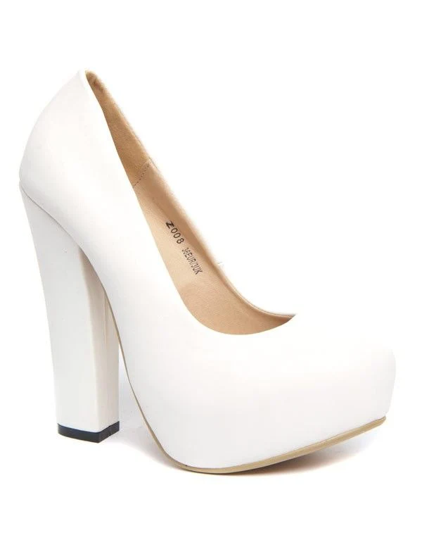 Chaussures femme: Escarpins blancs avec plateforme