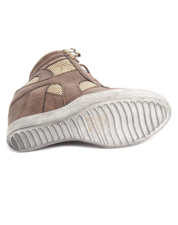 Basket montante style street Ideal brun strass doré